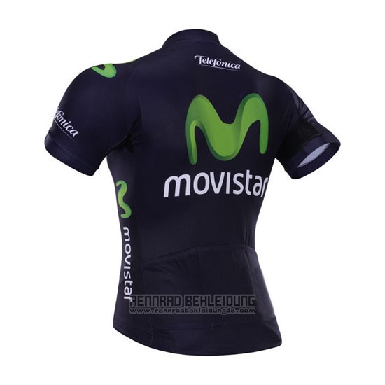 2015 Fahrradbekleidung Movistar Shwarz Trikot Kurzarm und Tragerhose